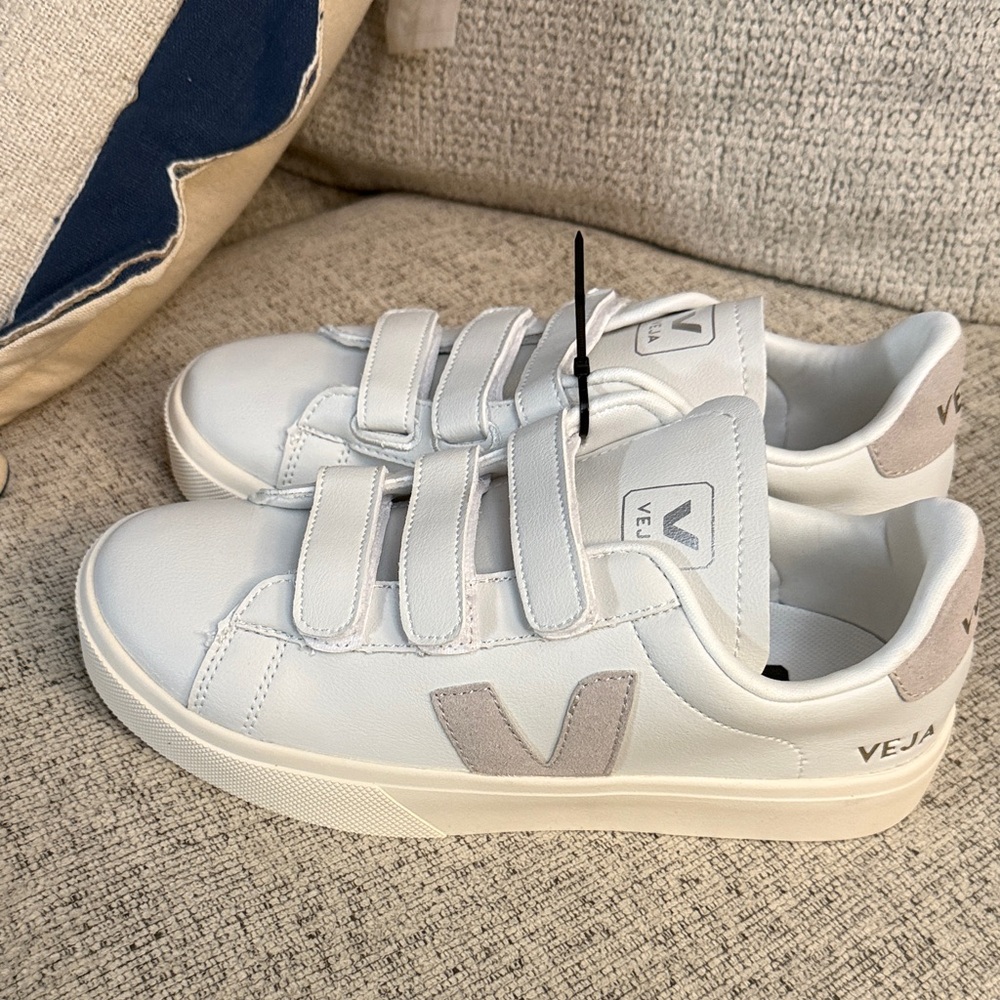 Veja Kids White and Gray Sneakers